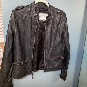 Faux Leather Moto Jacket